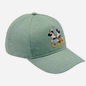 Gorra Disney Baseball Hat 100% Cotton Mickey Minnie Mouse Green Strap Back